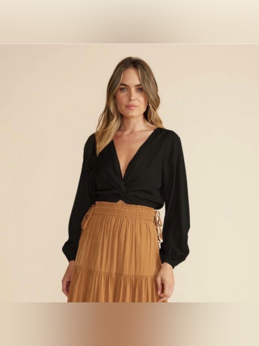 MinkPink Harper Twist Front Blouse, New With Tags